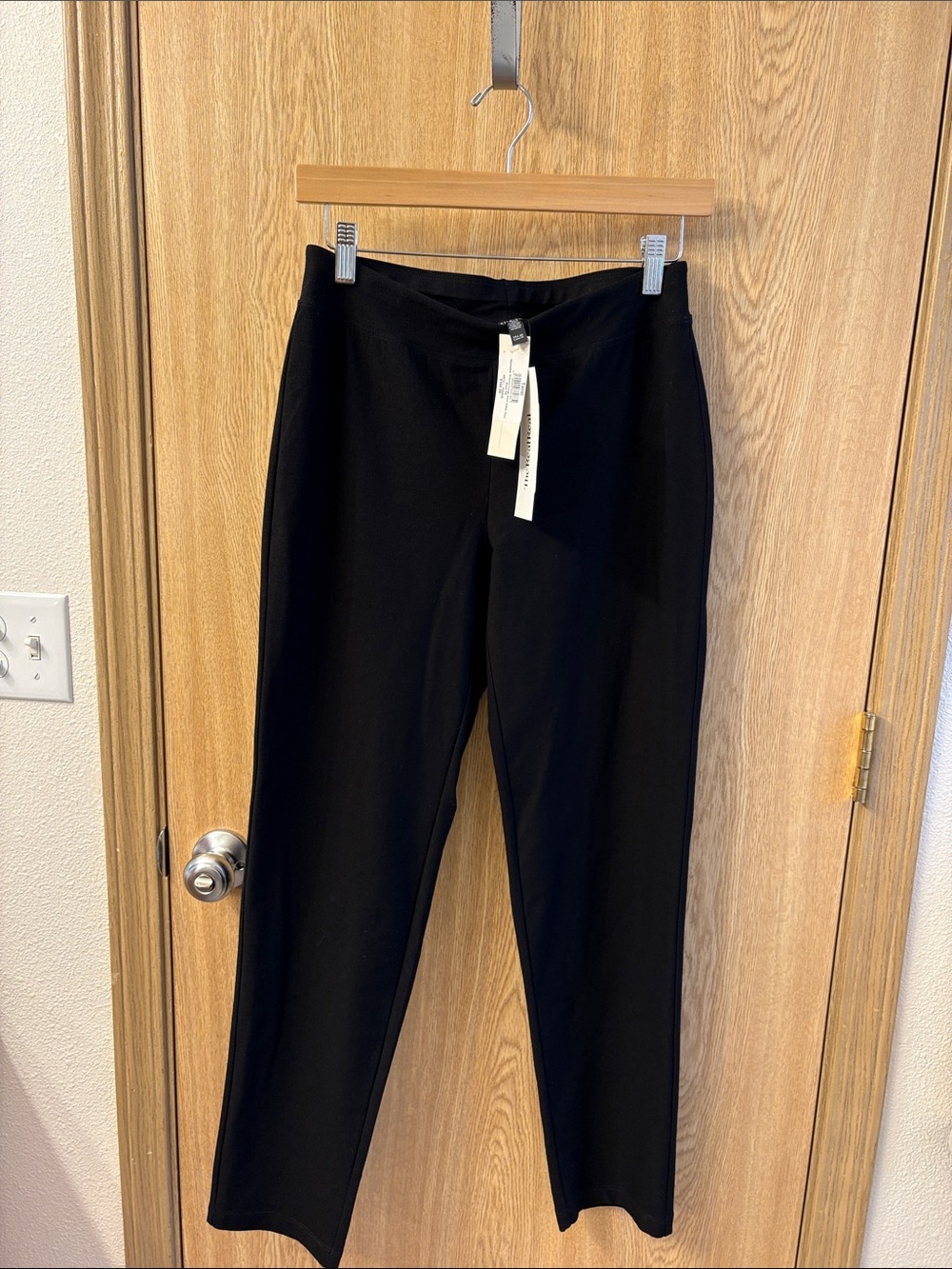 Eileen Fisher Black Pull-On Straight Pants